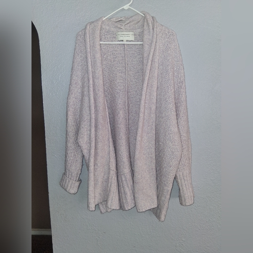 Angel Of The North Purple Chauvet Cotton Cashmere Bland Cardigan Sweater M